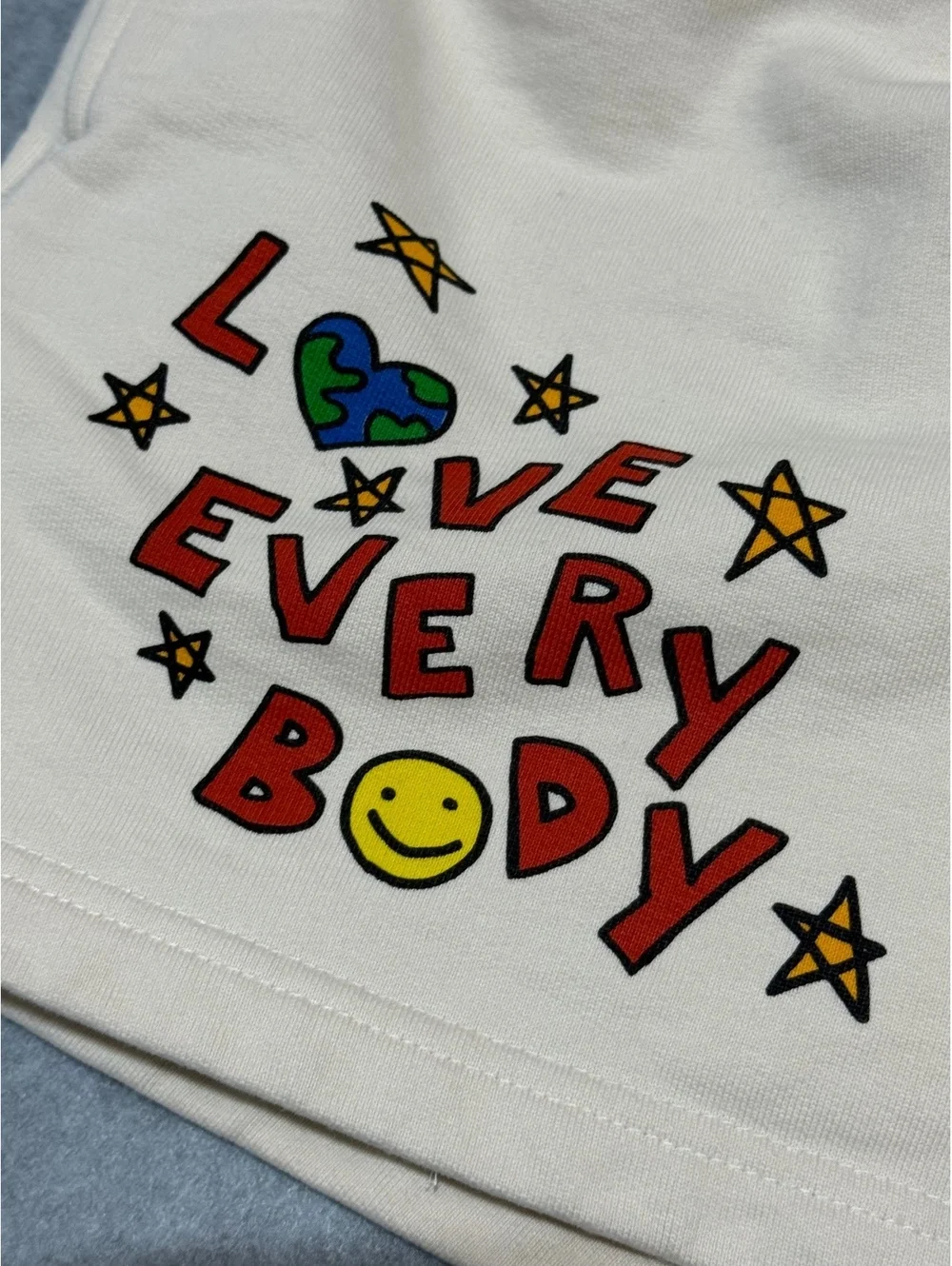 CHNGE Cream 'Love Every Body' Fleece Graphic Sweat Shorts